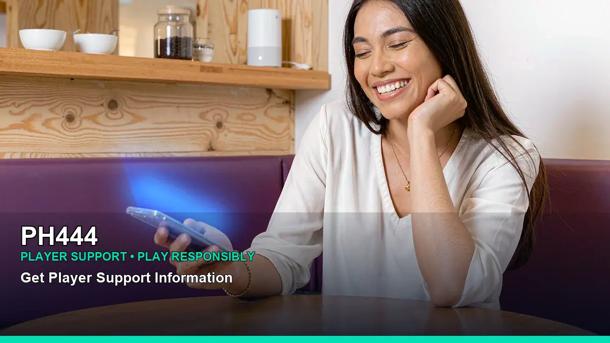 PH444 casino payment methods featuring an adult Filipina casino host with a light streams composition