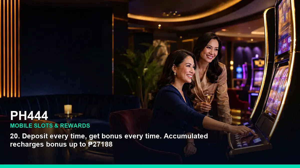 PH444 VIP casino rewards featuring an adult Filipina casino host with a vivid composition