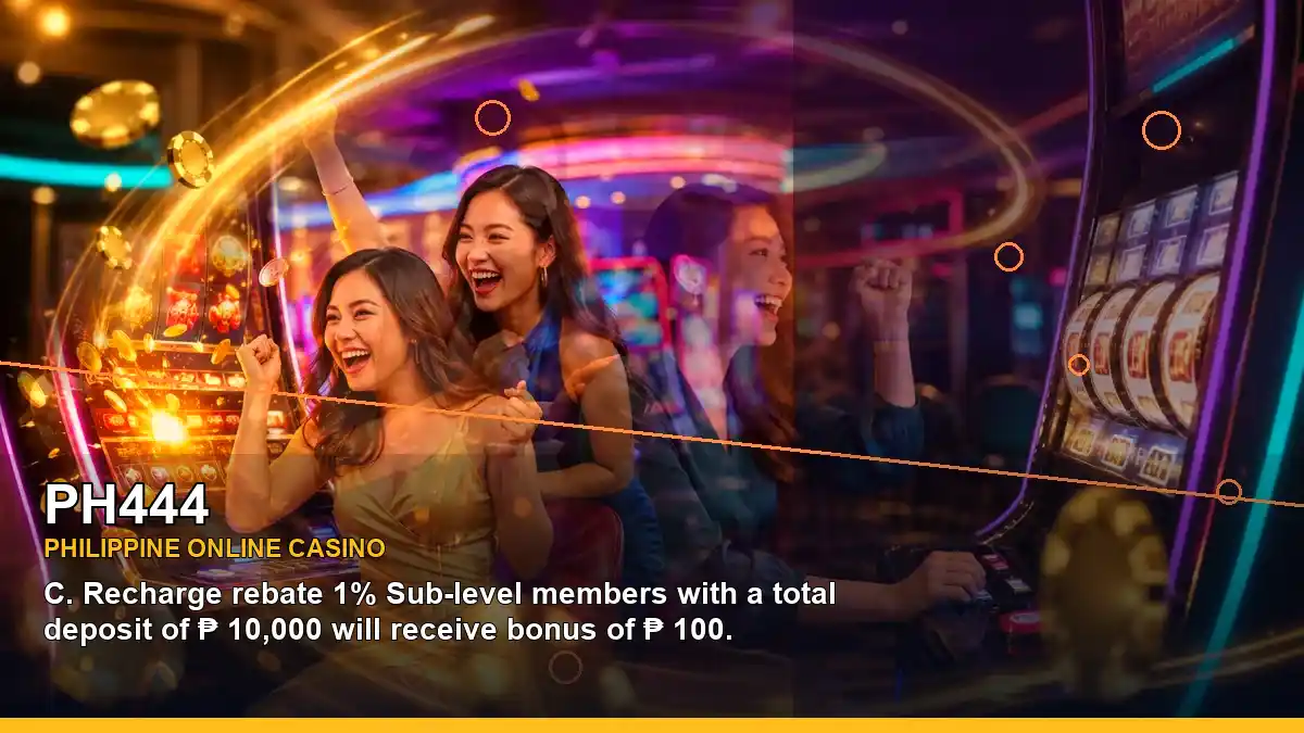 PH444 high-energy casino cashback rewards in a right-diagonal layout for Philippine players