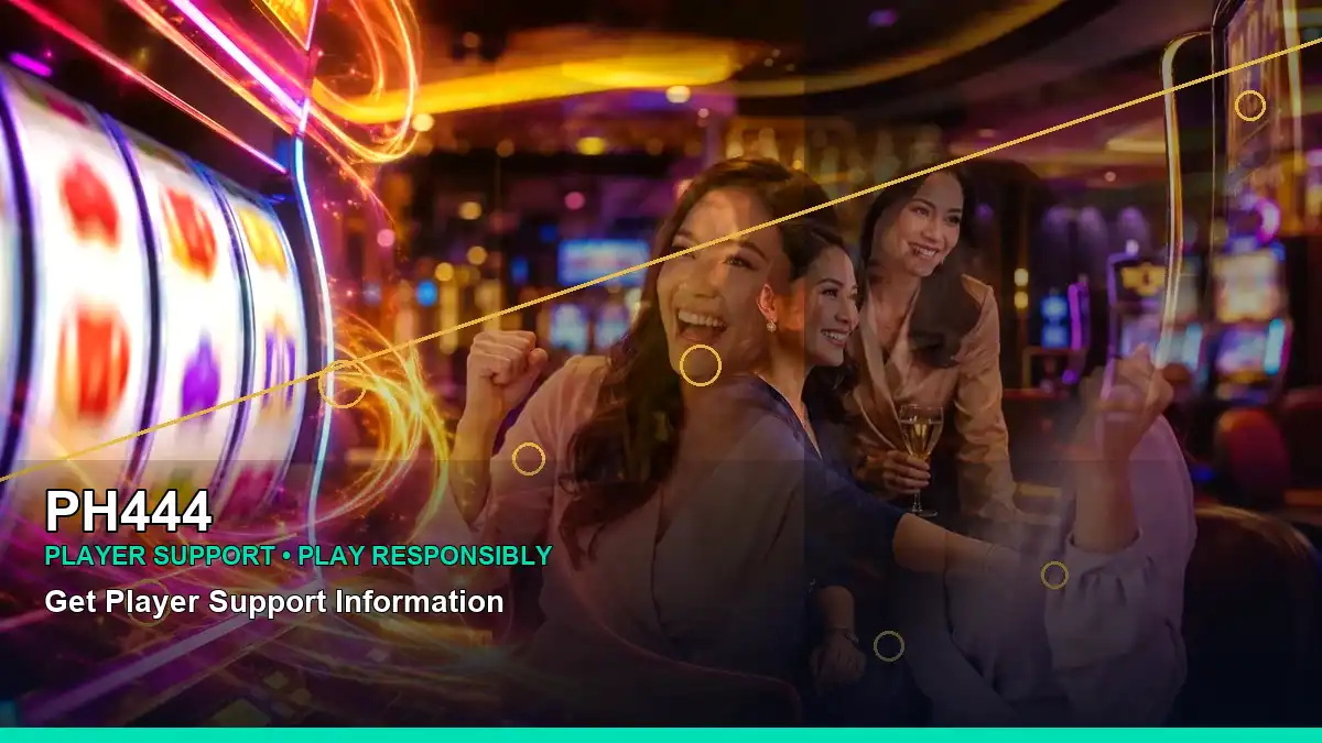 PH444 luxury online slot games featuring an adult Filipina casino host with a right-diagonal composition